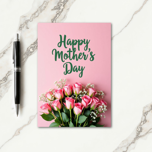 Chevron Verdant Script Blossom Card