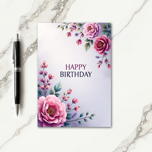 Chevron Violet Birthday Card