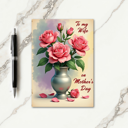 Chevron Watercolor Bloom Card