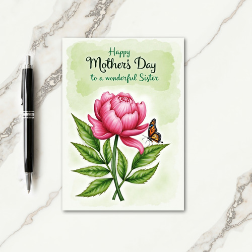 Chevron Winged Insect Bloom Card