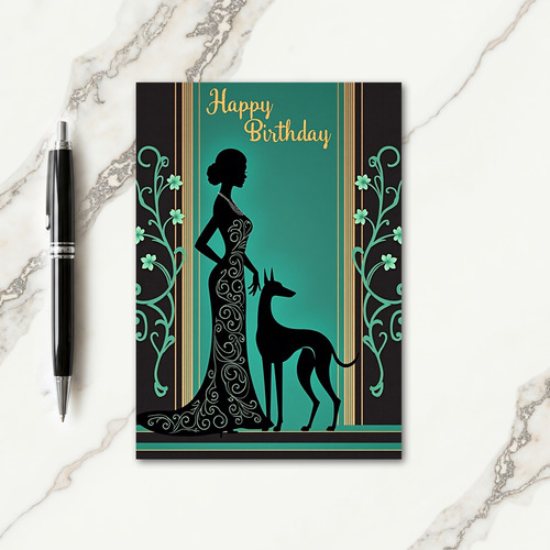 Chic Art Deco Woman Card
