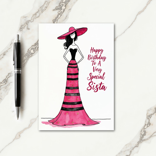 Chic Birthday Illustration Card