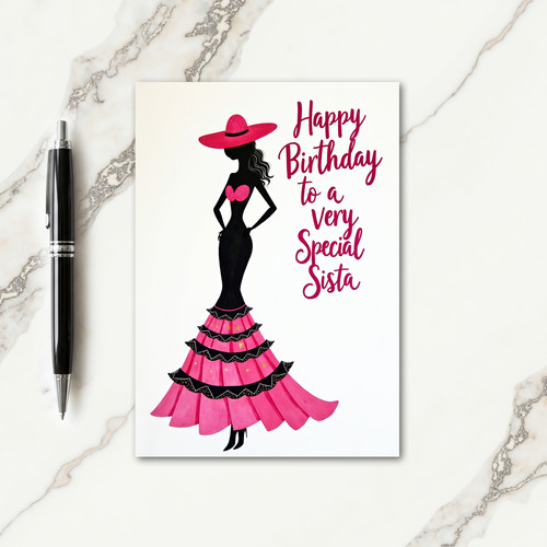 Chic Birthday Silhouette Card
