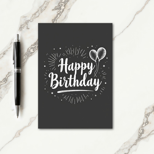 Chic Calligraphy Birthday Card