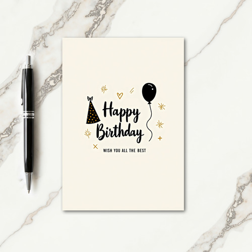 Chic Gold Dot Birthday Card