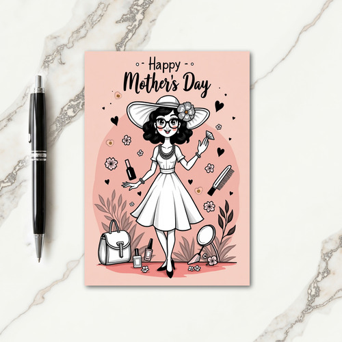 Chic Mothers Day Portrait Card