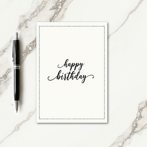 Chic Swirl Script Birthday Card