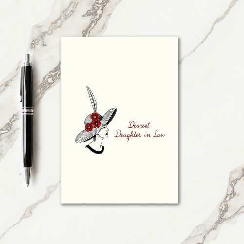 Chic Woman Profile Mothers Day Card