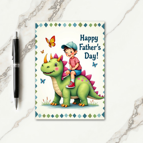 Child Rider Fathers Day Card