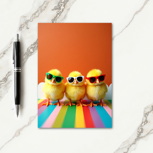 Chirpy Chicks In Shades Fun Card