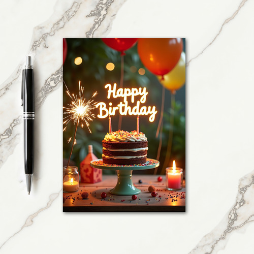 Chocolate Cake Birthday Card