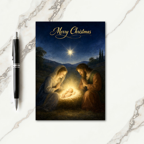 Christian Merry Christmas Greetings Card