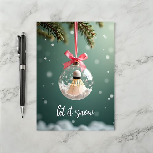 Christmas Badminton Snow Card