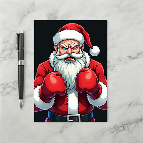 Christmas Boxing Santa Card