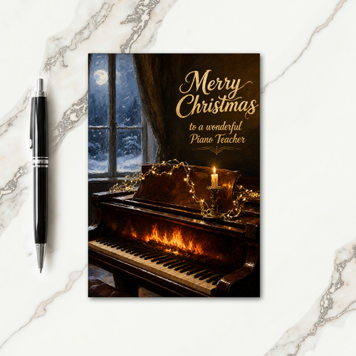 Christmas Card For Piano Teacher Card