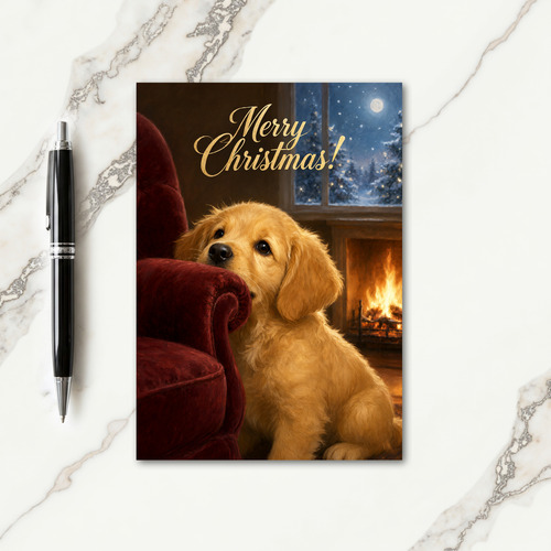 Christmas Card Golden Retriever Design Card