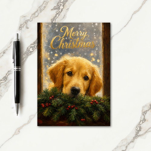 Christmas Cards Golden Retriever Design Card