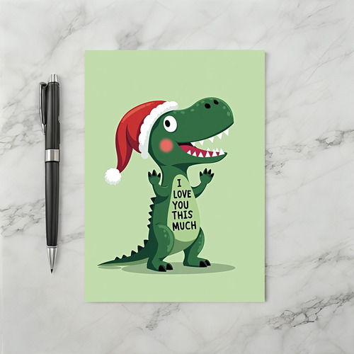 Christmas Dino I Love You Card