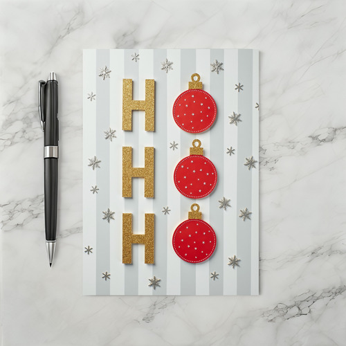 Christmas Glitter Ho Ho Ho Card