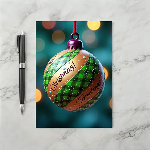 Christmas Greetings Plaid Ornament