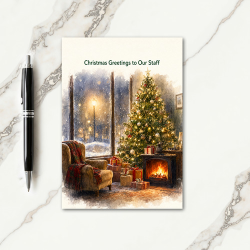 Christmas Greetings To Staff Card