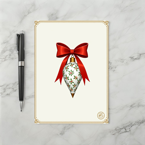 Christmas Holly Ornament Card