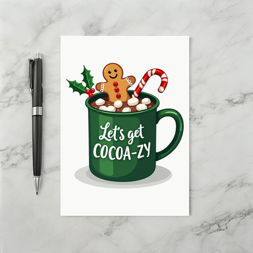 Christmas Hot Cocoa Gingerbread Candy Cane Card