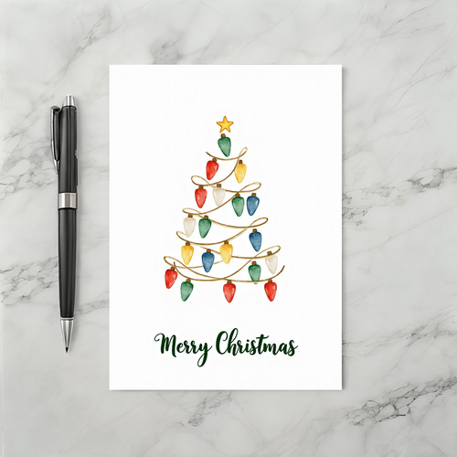 Christmas Lights Tree Greeting Card