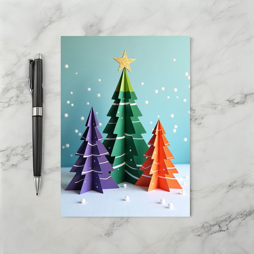 Christmas Paper Trees Card