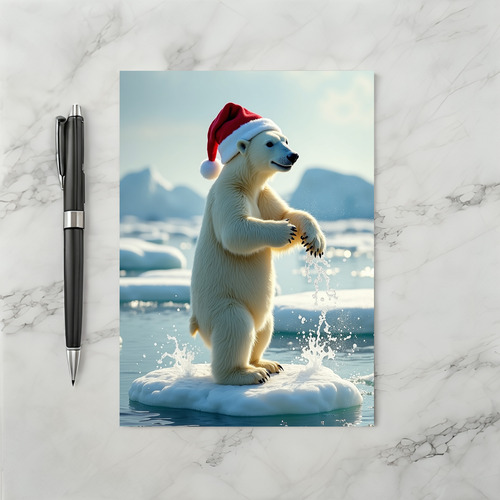 Christmas Polar Bear Splash Card