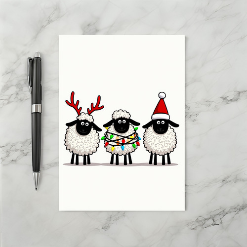 Cute Christmas Sheep Greeting Card
