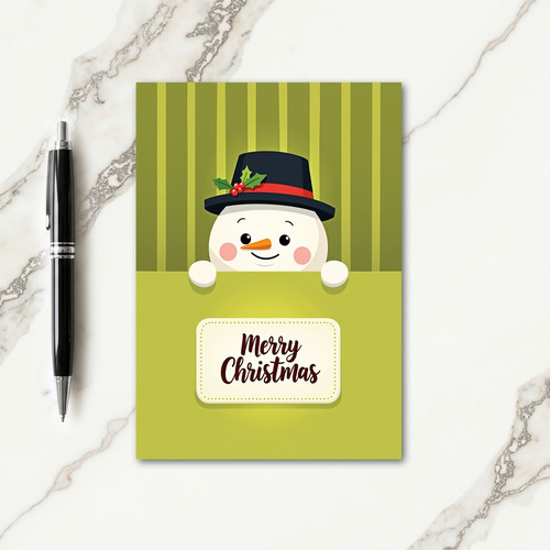 Christmas Snowman Art Card