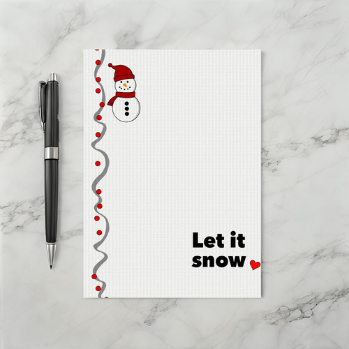 Christmas Snowman Let It Snow Card