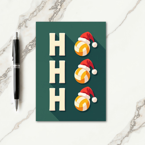 Christmas Volleyball Santa Hat Card