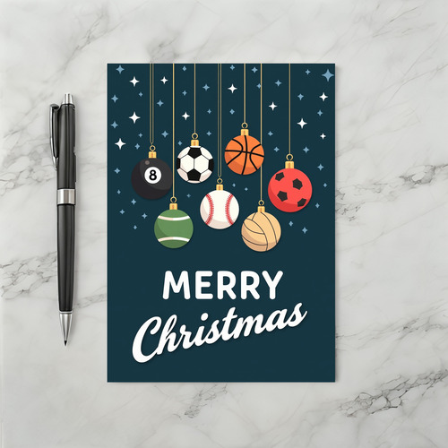 Christmas Sports Ornaments Card