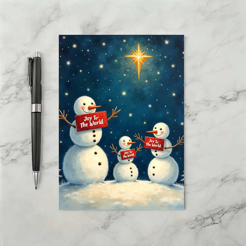 Christmas Star Joy To The World Snowmen