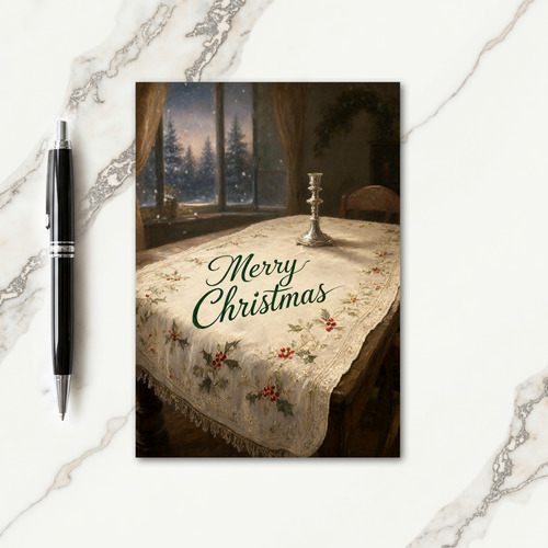 Christmas Tablecloth Card