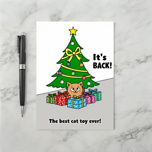 Christmas Tree Best Cat Toy Ever Card