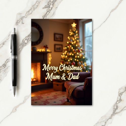 Christmas Wishes Mum Dad Card