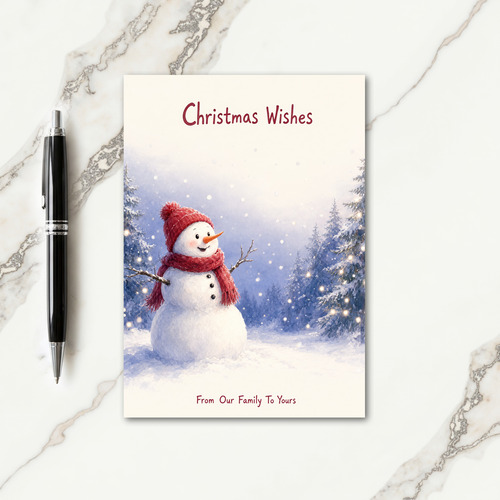 Christmas Wishes Snowman Card