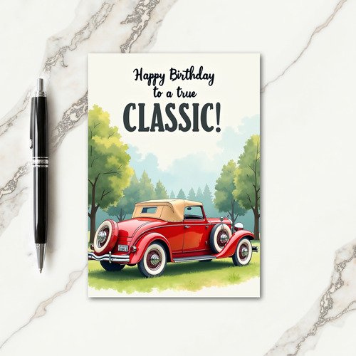 Chrome Car Birthday Card