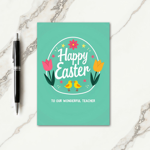 Circle Easter Teacher Card