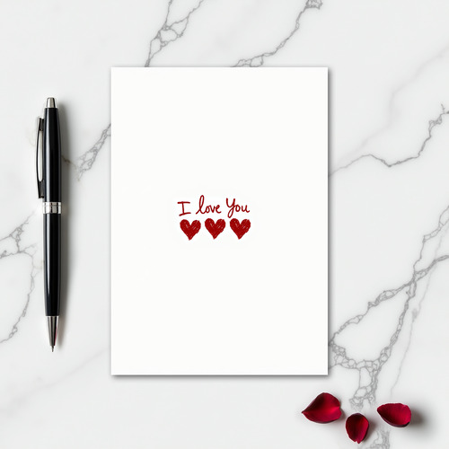 Classic 3 Hearts I Love You Card