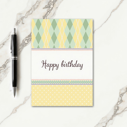 Classic Argyle Birthday Card