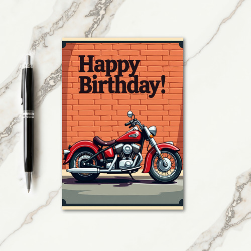 Classic Bike Birthday Card