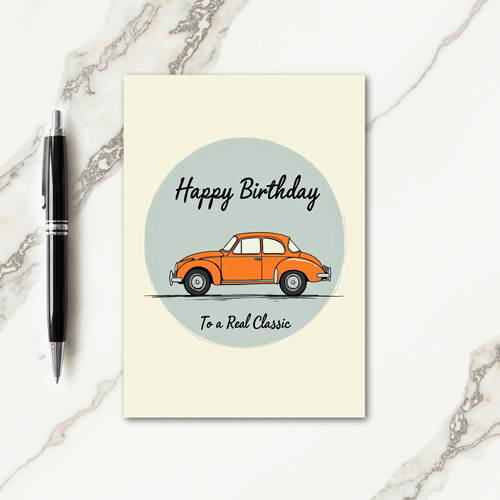 Classic Birthday Orange Auto Card