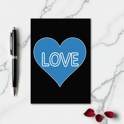 Classic Blue Heart Love Card