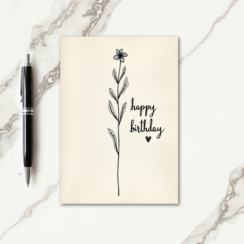 Classic Botanical Birthday Card