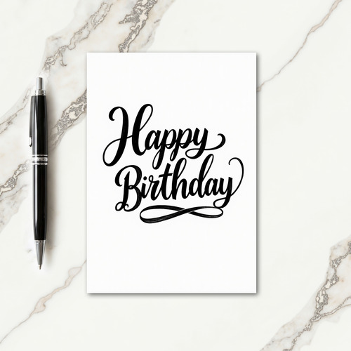 Classic Calligraphy Birthday Card