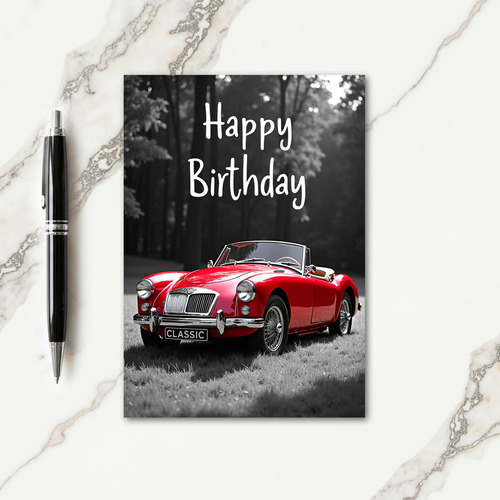 Classic Car Birthday Card
